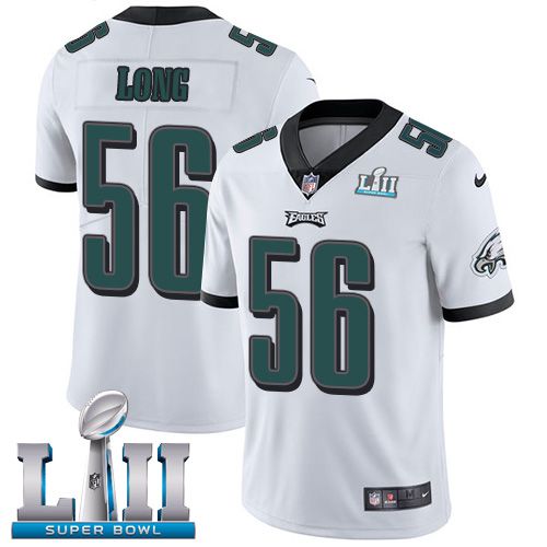 Men Philadelphia Eagles #56 Long White Limited 2018 Super Bowl NFL Jerseys